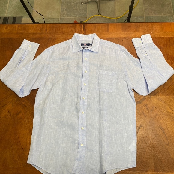 Vineyard Vines Linen Shirt Men's Large light blue - Picture 1 of 4